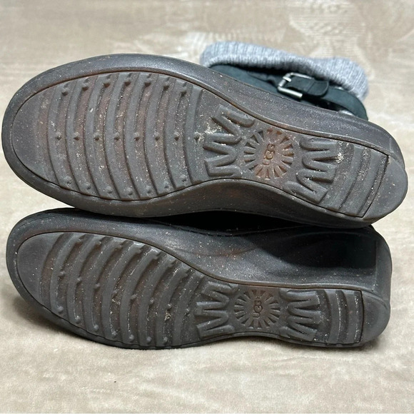 Ugg Women’s Skyfall Suede Wedge Boots Black Insulated Leather 1006145 Size 8 - Picture 7 of 11